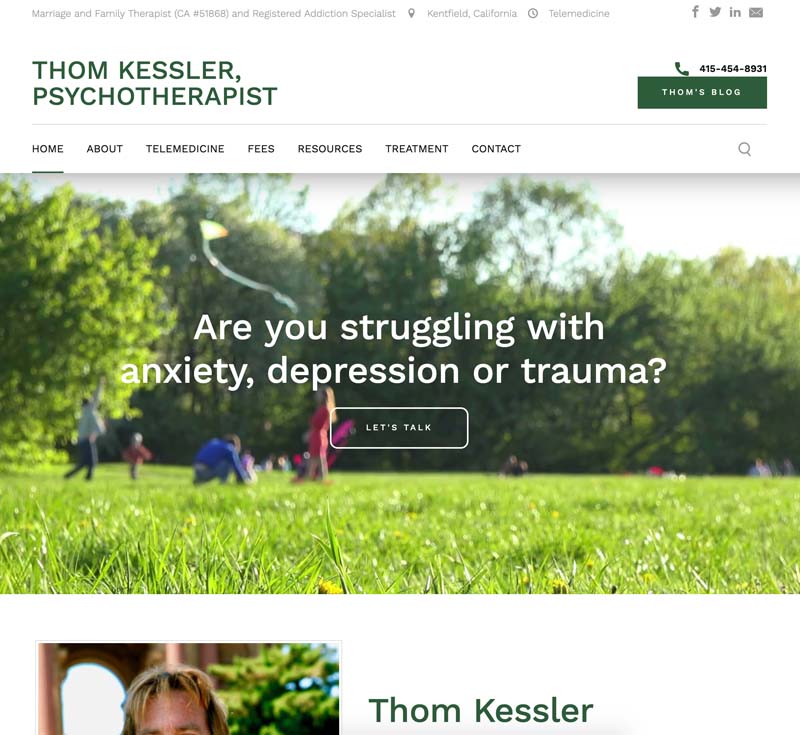 Thom Kessler, Psychotherapist